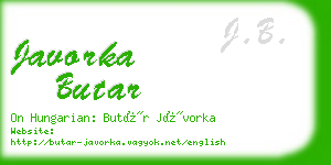 javorka butar business card